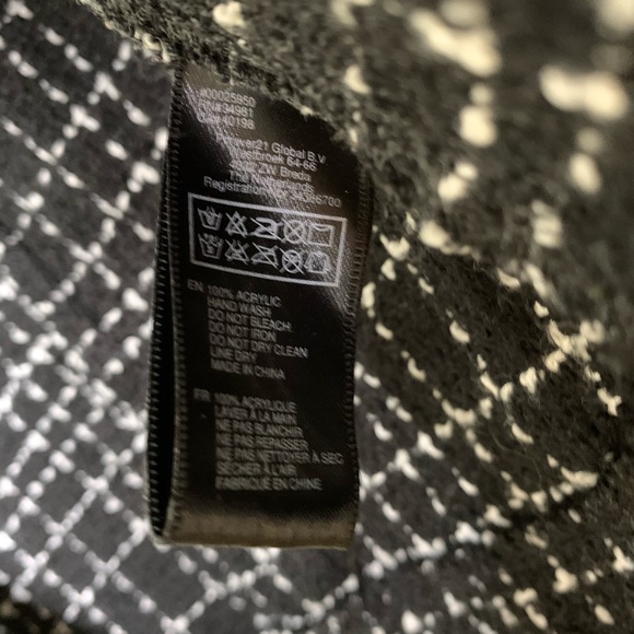 Forever 21 Open Front Cardigan Blazer Black White - Picture 4 of 4